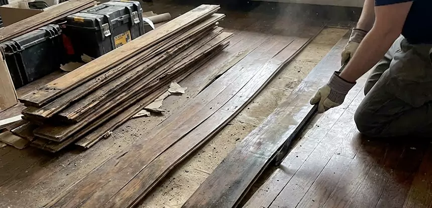 Wood Veneer Water Damage Repair Louisburg