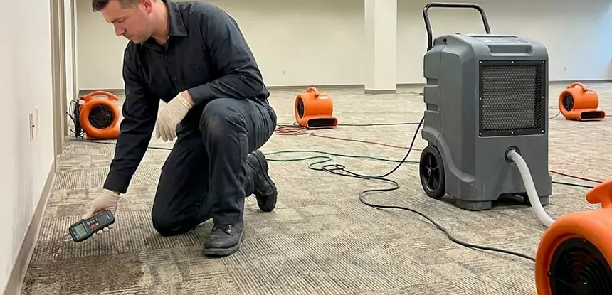 Drying Carpet Padding After Flood in Louisburg
